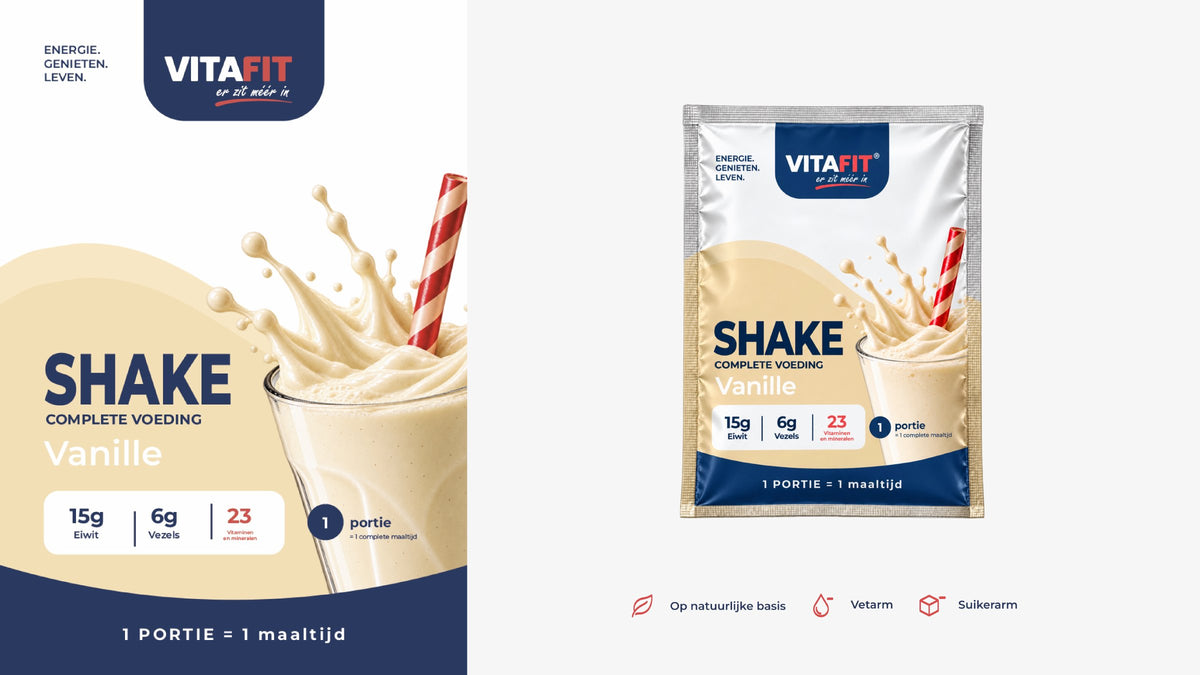 VITAFIT vanilla shake sachet packaging design